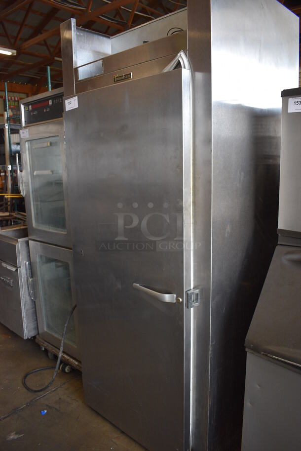 Traulsen Stainless Steel Commercial Single Door Roll In Rack Cooler. 36x34x83.5. Cannot Test Due To Missing Power Switch