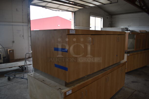 BRAND NEW! Wood Pattern 4 Door Counter. Missing Countertop. - Image 2 of 5