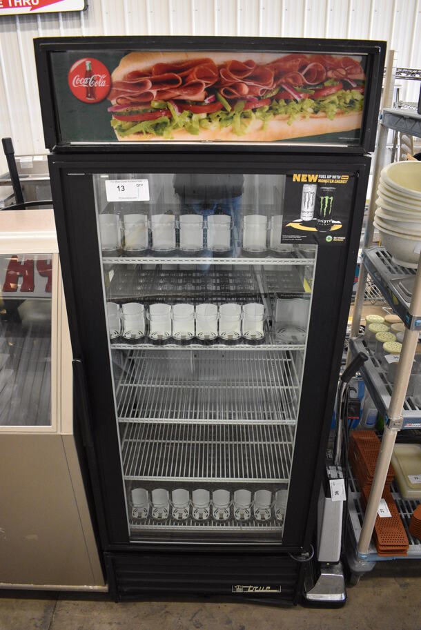 True Model GEM-26 Metal Commercial Single Door Reach In Cooler Merchandiser w/ Poly Coated Racks. 115 Volts, 1 Phase. 30x31x79. Tested and Working! - Image 1 of 5