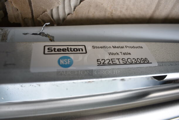2 BRAND NEW SCRATCH AND DENT! Steelton 522ETSG3096 30" x 96" 18 Gauge 430 Stainless Steel Work Table with Undershelf. 2 Times Your Bid! - Image 4 of 4