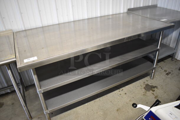 Stainless Steel Table w/ 2 Stainless Steel Under Shelves. 72x36x35.5 - Image 2 of 4