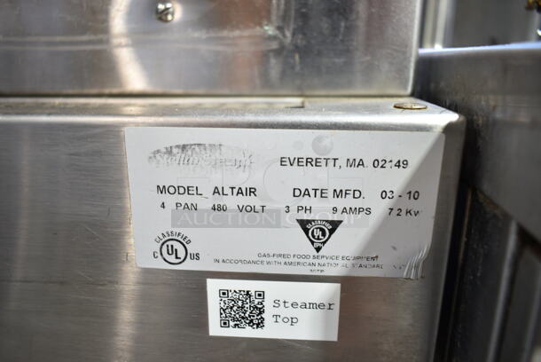 2 Stellar Altair Stainless Steel Commercial Electric Powered Single Deck Steam Cabinet. 480 Volts, 3 Phase. 2 Times Your Bid!  - Image 7 of 9
