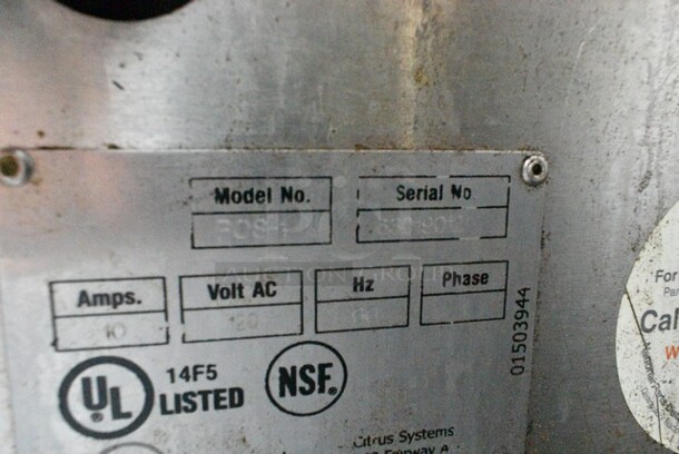 Fresh N Squeeze POS-1 Stainless Steel Commercial Floor Style Automatic Citrus Juicer on Commercial Casters. 120 Volts, 1 Phase. Tested and Working! - Image 8 of 8