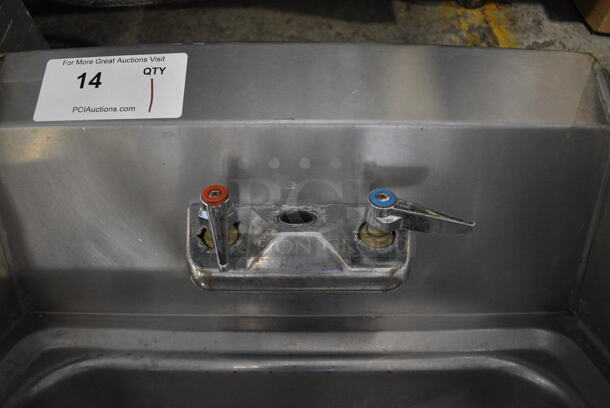 Stainless Steel Single Bay Wall Mount Sink w/ Handles. 17x15x15 - Image 3 of 5