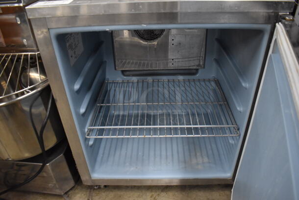 2015 Delfield 406CA-DD1 Stainless Steel Commercial Single Door Undercounter Cooler on Commercial Casters. 115 Volts, 1 Phase. 27x28x32. Tested and Working! - Image 4 of 6