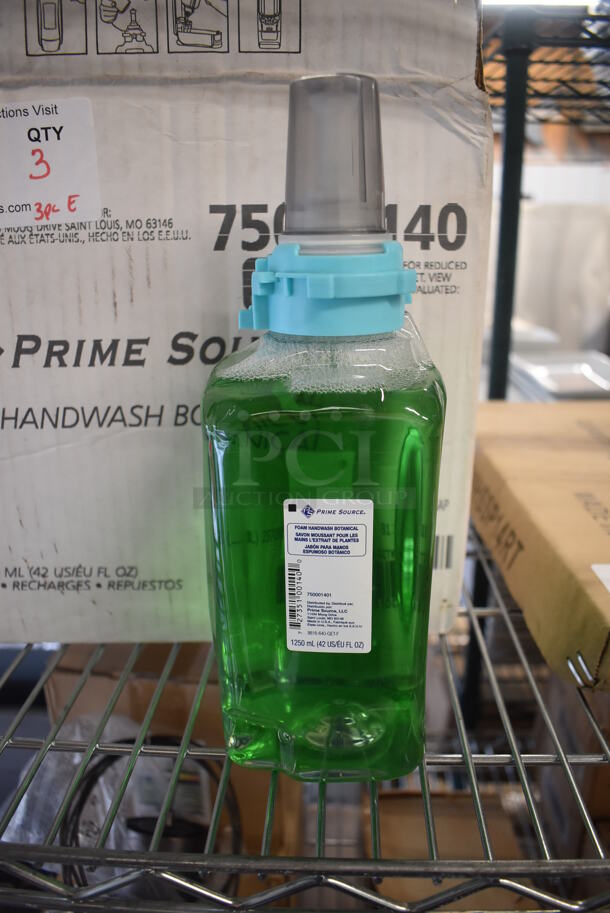 3 Boxes of 3 Prime Source Foam Handwash Bottles. 3.5x4x10. 3 Times Your Bid!