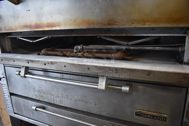 2 Garland Model GPD60 Stainless Steel Commercial Natural Gas Powered Single Deck Pizza Ovens w/ Cooking Stones on Metal Legs. 122,000. 81x49x64. 2 Times Your Bid! - Image 5 of 12