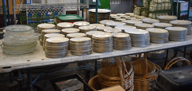 ALL ONE MONEY! Lot of Items on Tabletop Including Ceramic and Glass Plates - Image 2 of 11