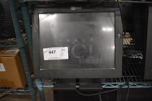 3 NCR 15" POS Monitors w/ Credit Card Strip Reader. 3 Times Your Bid! - Image 1 of 4