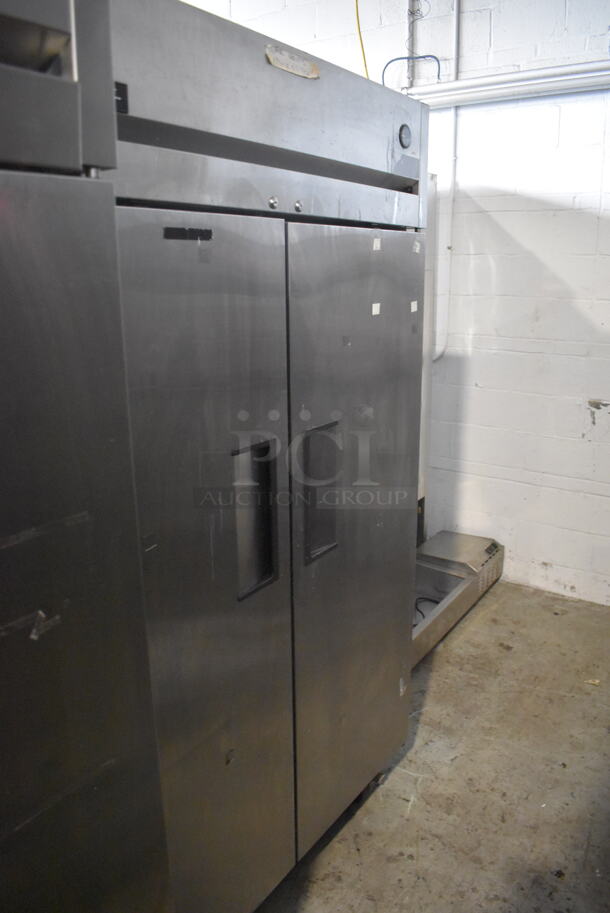 True TG2R-2S Commercial Stainless Steel Two Section Reach In Cooler With Polycoated Racks on Commercial Casters. 115V/1 Phase Tested And Working - Image 2 of 5