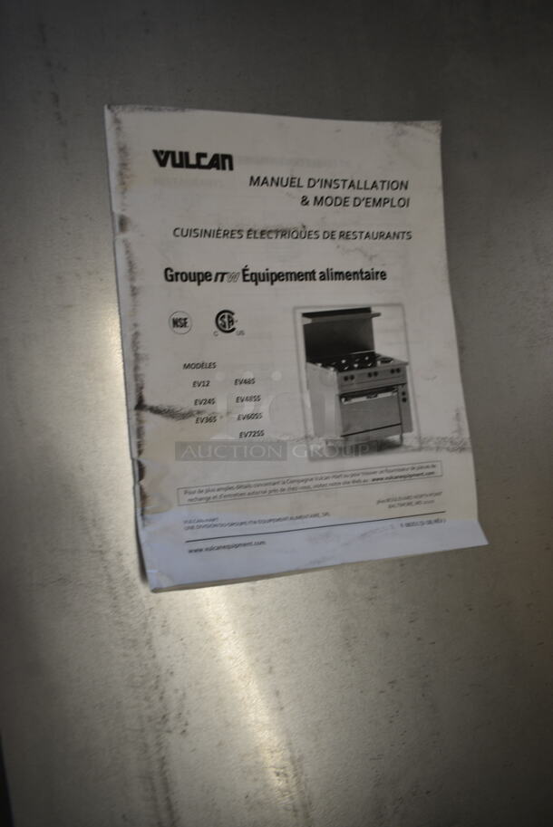 BRAND NEW! Vulcan EV36S-6FP208 Endurance Series Stainless Steel Commercial 36" Electric Powered 6 French Plate Range w/ Oven and Back Splash. 208 Volts, 1/3 Phase. - Image 6 of 7