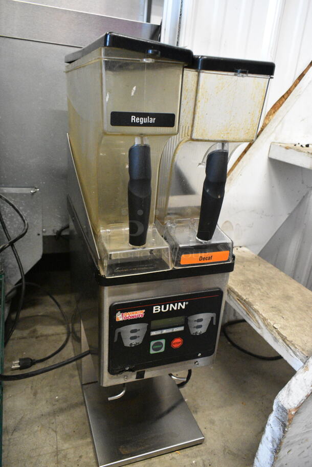 Bunn MHG Stainless Steel Commercial Countertop 2 Hopper Coffee Bean Grinder. 120 Volts, 1 Phase. Tested and Working! - Image 2 of 9