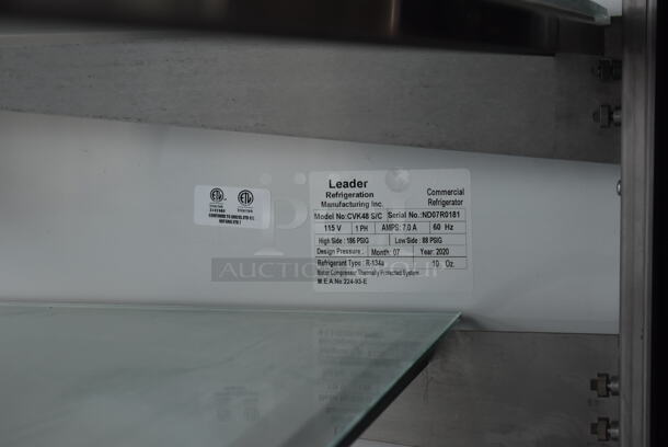 2020 Leader CVK48 S/C Metal Commercial Deli Display Case Merchandiser. 115 Volts, 1 Phase. 48x35x50.5. Tested and Working! - Image 5 of 5