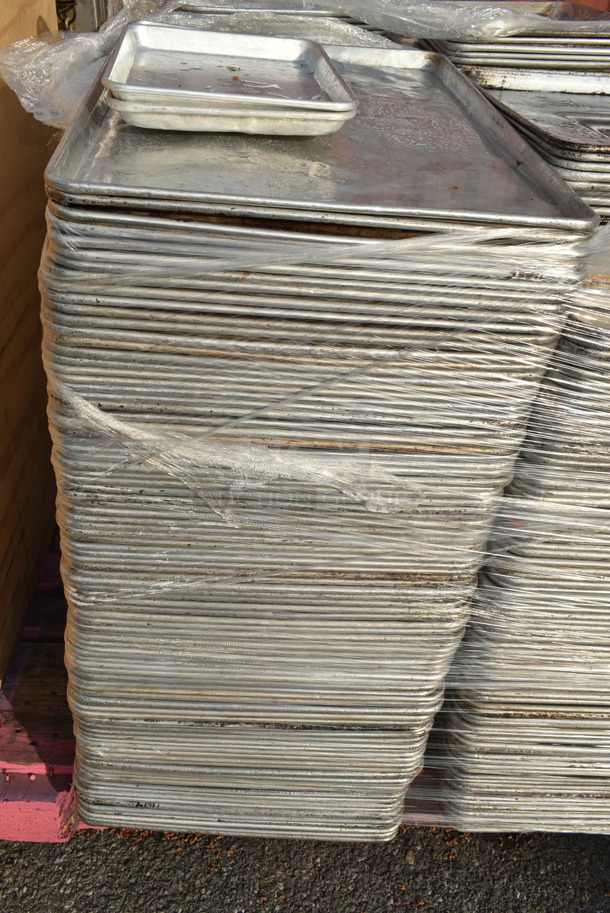 91 Metal Full Size Baking Pans w/ 2 Small Baking Pans. 91 Times Your Bid! - Image 1 of 3