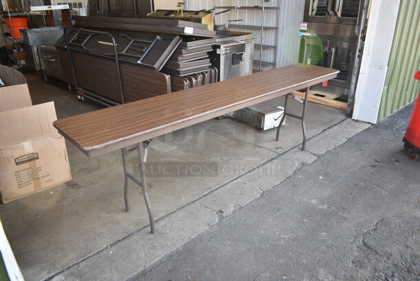 19 Wood Pattern Folding Tables on Metal Cart w/ Commercial Casters. 19 Times Your Bid! - Image 5 of 5