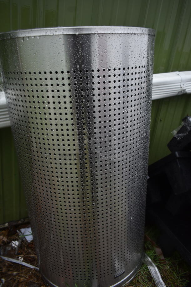 BRAND NEW SCRATCH AND DENT! Rubbermaid 690FGH12PLSS Silhouettes Stainless Steel Designer Half Round Waste Receptacle - Image 3 of 5