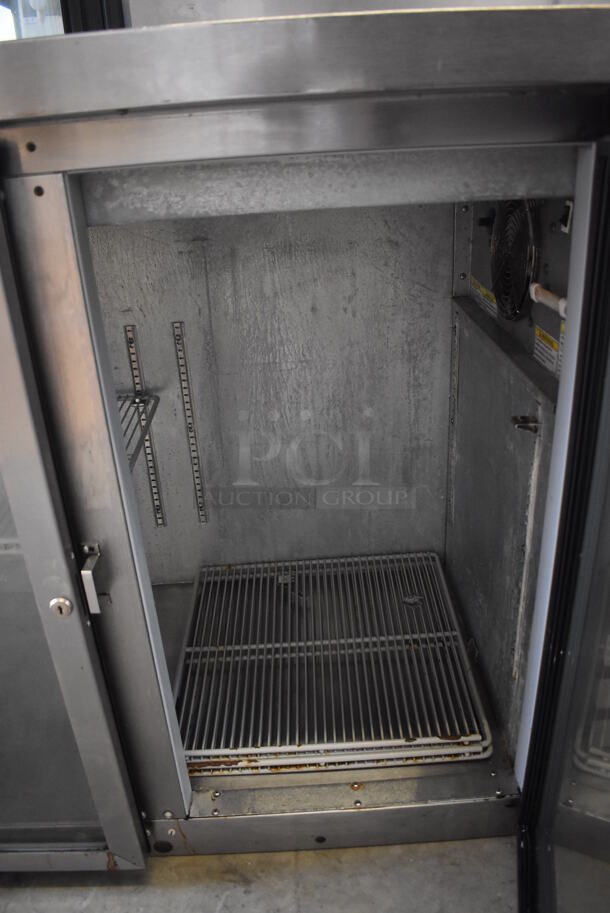 Beverage Air BB48GY-1-S-27 Stainless Steel Commercial 2 Door Back Bar Cooler Merchandiser. 115 Volts, 1 Phase. 48x24x36. Tested and Working! - Image 4 of 6