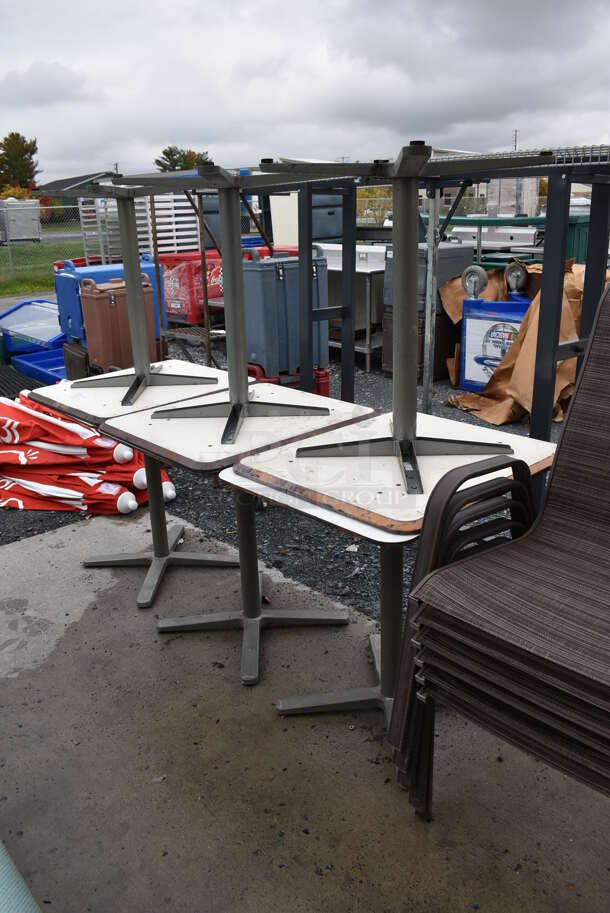 6 Ikea White Tables on Metal Table Base. 24x28x29.5. 6 Times Your Bid! - Image 3 of 6