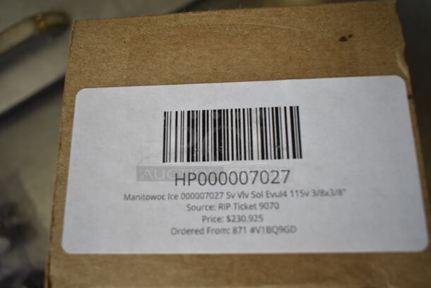 BRAND NEW SCRATCH AND DENT! Lot of 3 Items Including Manitowoc Ice 000007027 Sv Vlv Sol Evul4 115v 3/8x3/8", Manitowoc Ice 000005778 Water Seal, Manitowoc Ice 000007017 Sv Vlv Sol Evul6 230v 1/2x1/2".  - Image 3 of 5