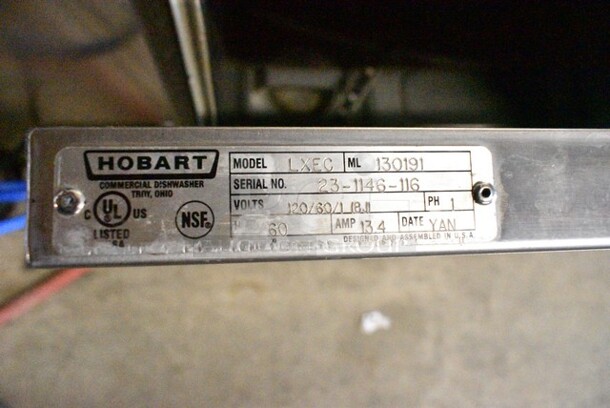 Hobart LXEC Stainless Steel Commercial Undercounter Dishwasher. 120 Volts, 1 Phase.  - Image 8 of 8