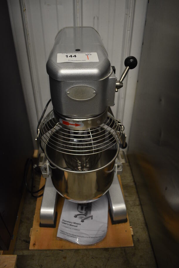 BRAND NEW! Galaxy GMIX10 Metal Commercial 10 Quart Planetary Dough Mixer w/ Stainless Steel Mixing Bowl, Bowl Guard, Balloon Whisk, Dough Hook and Paddle Attachments. 110 Volts, 1 Phase. 15x18x28. Tested and Working! - Image 9 of 9