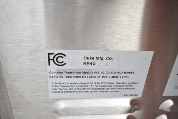 BRAND NEW! Duke RFHU Stainless Steel Commercial Countertop Dedicated Holding Bin w/ Poly Bins. 208-240 Volts, 1 Phase.  - Image 8 of 8