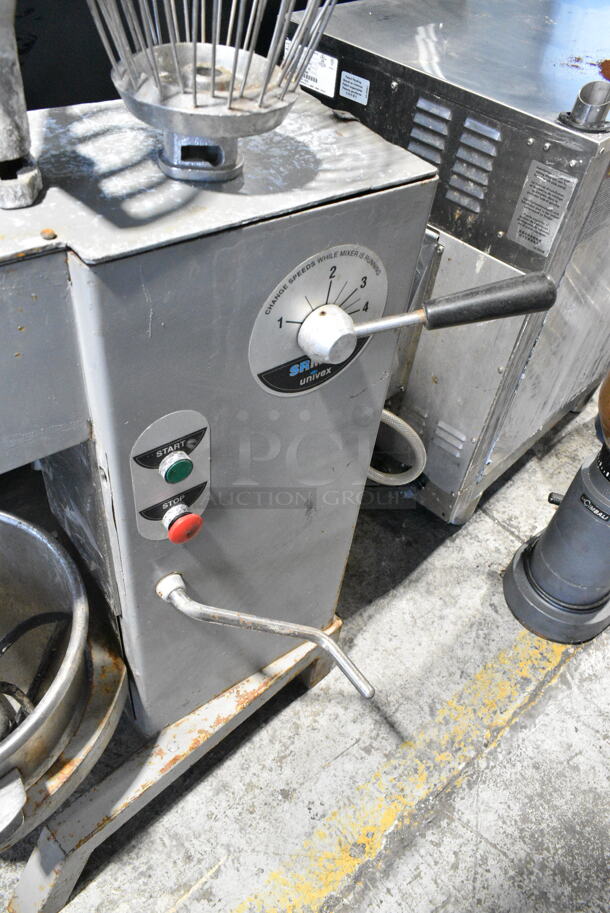 Univex PM20 Metal Commercial Floor Style 20 Quart Planetary Dough Mixer w/ Metal Mixing Bowl, Whisk and Paddle Attachments. 115 Volts, 1 Phase. Tested and Working! - Image 6 of 7