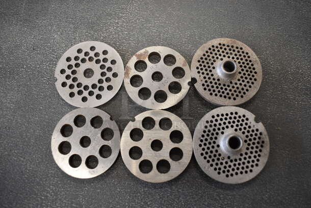 6 Metal Meat Grinder Plates. Includes 2x2x0.25. 6 Times Your Bid! - Image 1 of 3
