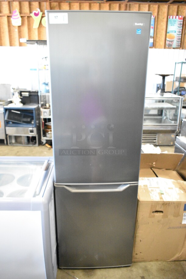 BRAND NEW SCRATCH AND DENT! Danby DBMF100B1SLDB 10 Cu. Ft. Bottom Mounted Stainless Steel Solid Two Door Reach-In Refrigerator / Freezer. 115 Volts, 1 Phase. Tested and Working! - Image 2 of 8