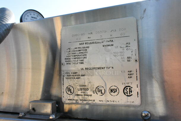 Champion DHBC-M5 Stainless Steel Commercial Corner Pass Through Dishwasher. 208 Volts, 3 Phase.  - Image 6 of 6