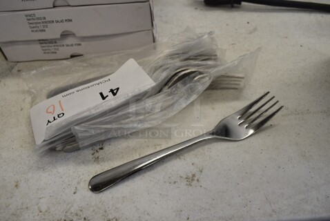 10 BRAND NEW! Winco 0002-06 Stainless Steel Windsor Salad Fork. 6.25". 10 Times Your Bid!