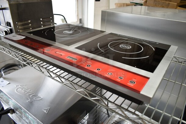 BRAND NEW SCRATCH AND DENT! 2023 Avantco 177IC18D8 Stainless Steel Double Countertop Induction Range / Cooker. 240 Volts, 1 Phase.  - Image 3 of 4
