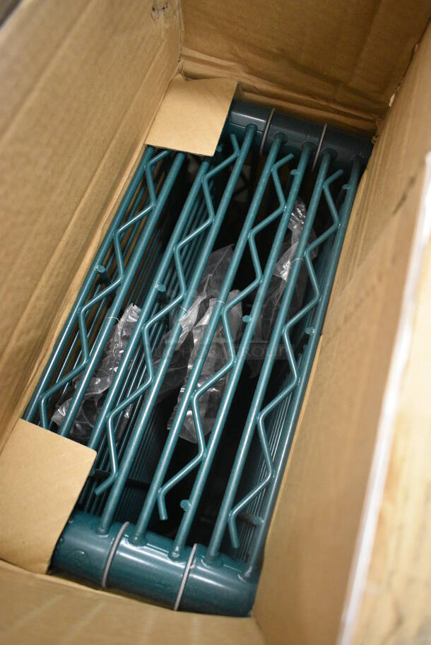ALL ONE MONEY! Lot of 4 BRAND NEW IN BOX! Focus Green Finish Wire Shelves. 42x14x1.5 - Image 2 of 4