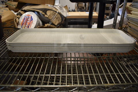 5 White Poly Long Trays. 5 Times Your Bid! 