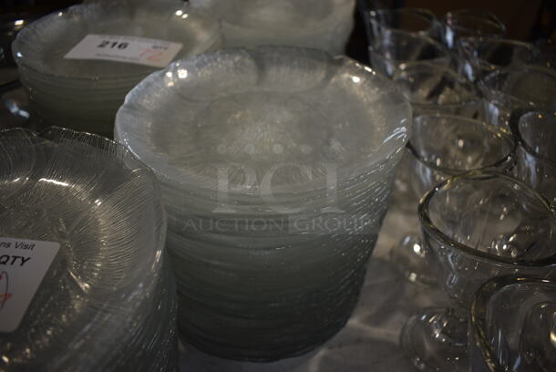 68 Glass Salad Plates. 8x8x1. 68 Times Your Bid!