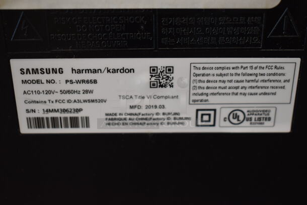 2 Samsung PS-WR65D Subwoofer Speakers. 110-120 Volts, 1 Phase. 8x12x14. 2 Times Your Bid! - Image 5 of 5