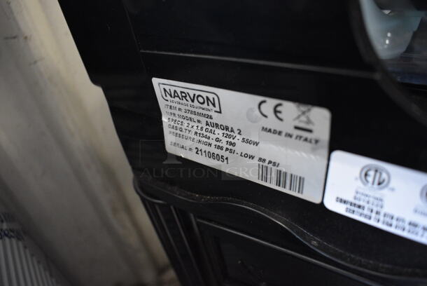 BRAND NEW! Narvon Model AURORA 2 Metal Commercial Countertop 2 Hopper Slushie Machine. Each Hopper Has 1.6 Gallon Capacity. 120 Volts, 1 Phase. 17x22x30. Tested and Powers On But Does Not Get Cold - Image 5 of 5