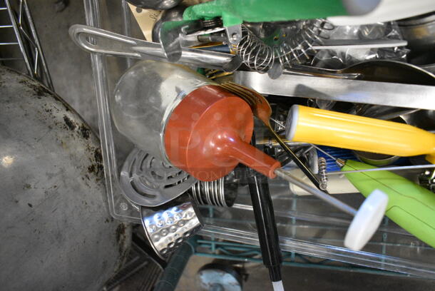 ALL ONE MONEY! Lot of Various Items Including Utensils in Clear Bin.  - Image 7 of 9