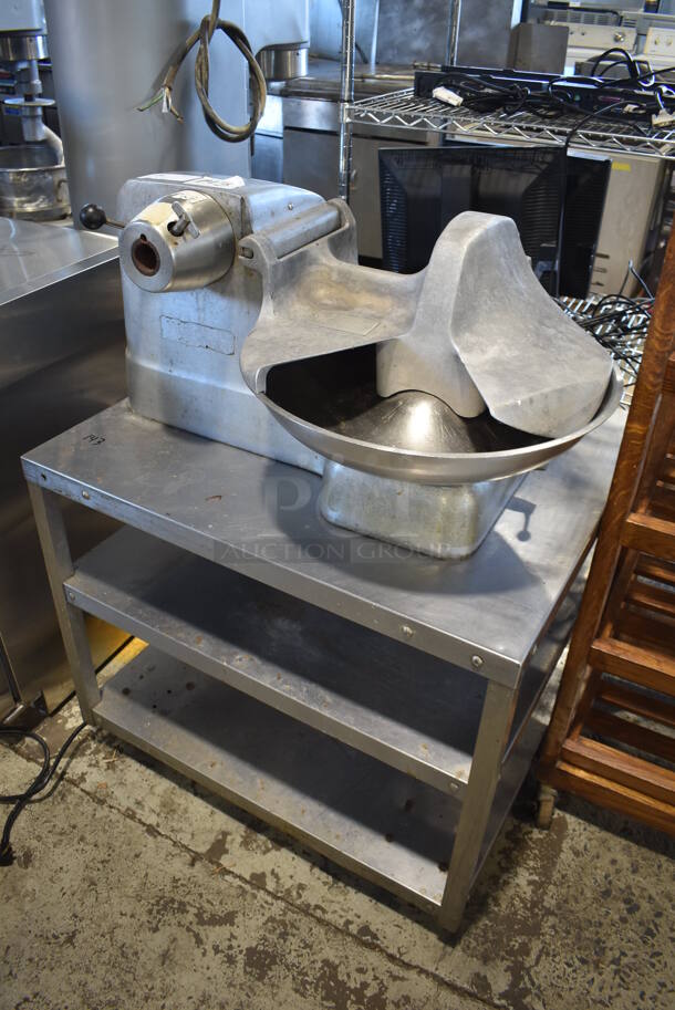 Metal Commercial Countertop Buffalo Chopper on Stainless Steel Equipment Stand w/ 2 Under Shelves. 250 Volts, 1 Phase. 32x27x44 - Image 3 of 9