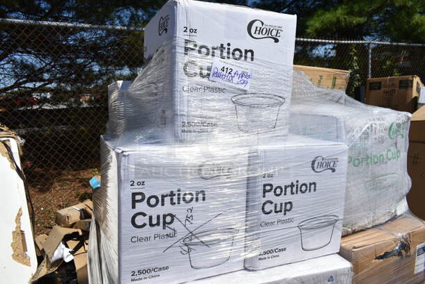 PALLET LOT of 29 BRAND NEW Boxes Including 3 Box 127P2C Choice 2 oz Portion Cups, 5002DNAPBLK Choice 15" x 17" Black Customizable 2-Ply Paper Dinner Napkin - 1000/Case, 130BKFKSNSPH Choice Black Heavy Weight Wrapped Plastic Cutlery Pack with Napkin and Salt and Pepper Packets - 500/Case, 129MCR333CB Choice 33 oz. Black 9" Round 3-Compartment Microwavable Heavy Weight Container with Lid - 150/Case, 128HD8COMBO Choice Heavy Duty 8 oz. Microwavable Translucent Plastic Deli Container and Lid Combo Pack - 240/Case, 485UPJ7BLSTR EcoChoice 7 3/4" Blue Stripe Jumbo Unwrapped Paper Straw - 4800/Case, 128HD8BULK Choice Heavy Duty 8 oz. Microwavable Translucent Plastic Deli Container - 480/Case, 2 Box 129MCS28B Choice 28 oz. Black Rectangular Microwavable Heavy Weight Container with Lid 8 3/4" x 6 1/4" x 1 3/4" - 150/Case, 127P250B Choice 2.5 oz. Black Plastic Souffle Cup / Portion Cup - 2500/Case, 130WHSPOONH Spoons. 29 Times Your Bid!  - Image 2 of 12