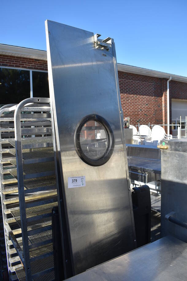 2 Metal Swinging Kitchen Doors. 17.5x1x82.5. 2 Times Your Bid! - Image 1 of 5