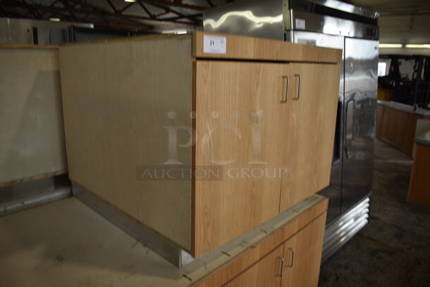 BRAND NEW! Wood Pattern Counter w/ 2 Doors. - Image 2 of 6