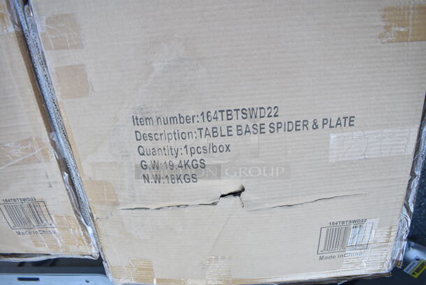 PALLET LOT of 14 BRAND NEW SCRATCH AND DENT! Lancaster Table & Seating Items; 7 164TCLWDGY30 Standard Height Post, 7 164TBTSWD22 Table Base Spider & Plate. 14 Times Your Bid! - Image 9 of 9