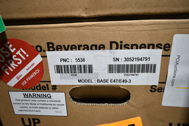 BRAND NEW SCRATCH AND DENT! Crathco BASE E47/E49-3 Classic Bubbler Series Quadruple 2.4 Gallon Bowl Stainless Steel Cold Beverage Dispenser. Base Only. Tested and Working! - Image 3 of 3