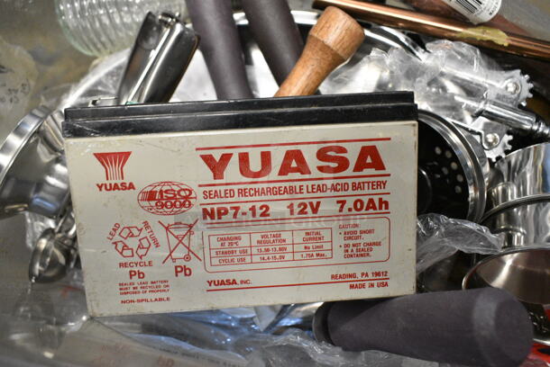 ALL ONE MONEY! Lot of Various Items Including Utensils and Pump in Clear Poly Bin.  - Image 9 of 9