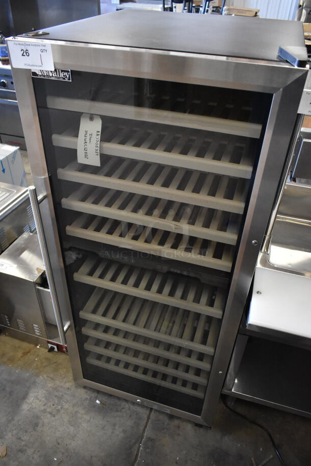 BRAND NEW SCRATCH AND DENT! AvaValley WRC-128-DZ Stainless Steel Single Door Rach In Dual Temperature Full Glass Door Commercial Wine Cooler Merchandiser. 120 Volts, 1 Phase. Tested and Working! - Image 2 of 5