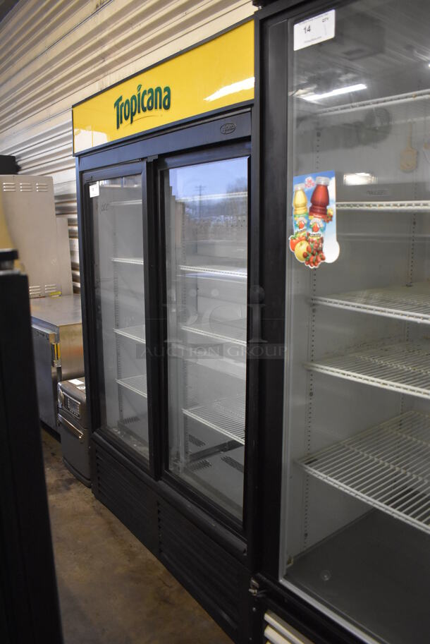 QBD CD45S Metal Commercial 2 Door Reach In Cooler Merchandiser w/ Poly Coated Racks. 115 Volts, 1 Phase. 52x29x79. Tested and Working! - Image 2 of 9
