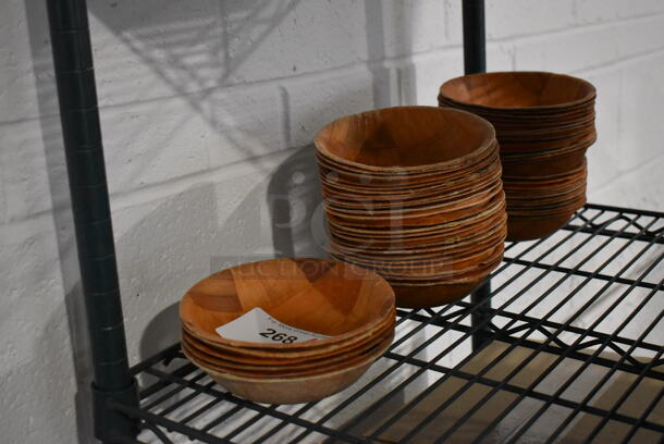 ALL ONE MONEY! Lot of54 Wooden Bowls. 6x6x1.5