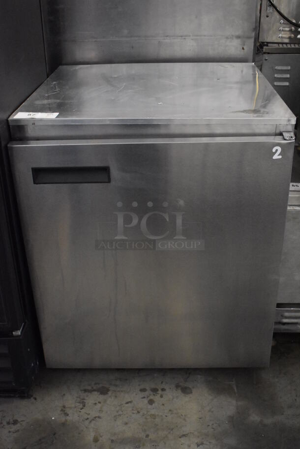 Delfield 406CA Stainless Steel Commercial Single Door Undercounter Cooler on Commercial Casters. 115 Volts, 1 Phase. Tested and Powers On But Does Not Get Cold - Image 1 of 6