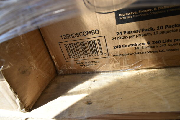 PALLET LOT of 29 BRAND NEW Boxes Including 3 Box 127P2C Choice 2 oz Portion Cups, 5002DNAPBLK Choice 15" x 17" Black Customizable 2-Ply Paper Dinner Napkin - 1000/Case, 130BKFKSNSPH Choice Black Heavy Weight Wrapped Plastic Cutlery Pack with Napkin and Salt and Pepper Packets - 500/Case, 129MCR333CB Choice 33 oz. Black 9" Round 3-Compartment Microwavable Heavy Weight Container with Lid - 150/Case, 128HD8COMBO Choice Heavy Duty 8 oz. Microwavable Translucent Plastic Deli Container and Lid Combo Pack - 240/Case, 485UPJ7BLSTR EcoChoice 7 3/4" Blue Stripe Jumbo Unwrapped Paper Straw - 4800/Case, 128HD8BULK Choice Heavy Duty 8 oz. Microwavable Translucent Plastic Deli Container - 480/Case, 2 Box 129MCS28B Choice 28 oz. Black Rectangular Microwavable Heavy Weight Container with Lid 8 3/4" x 6 1/4" x 1 3/4" - 150/Case, 127P250B Choice 2.5 oz. Black Plastic Souffle Cup / Portion Cup - 2500/Case, 130WHSPOONH Spoons. 29 Times Your Bid!  - Image 12 of 12